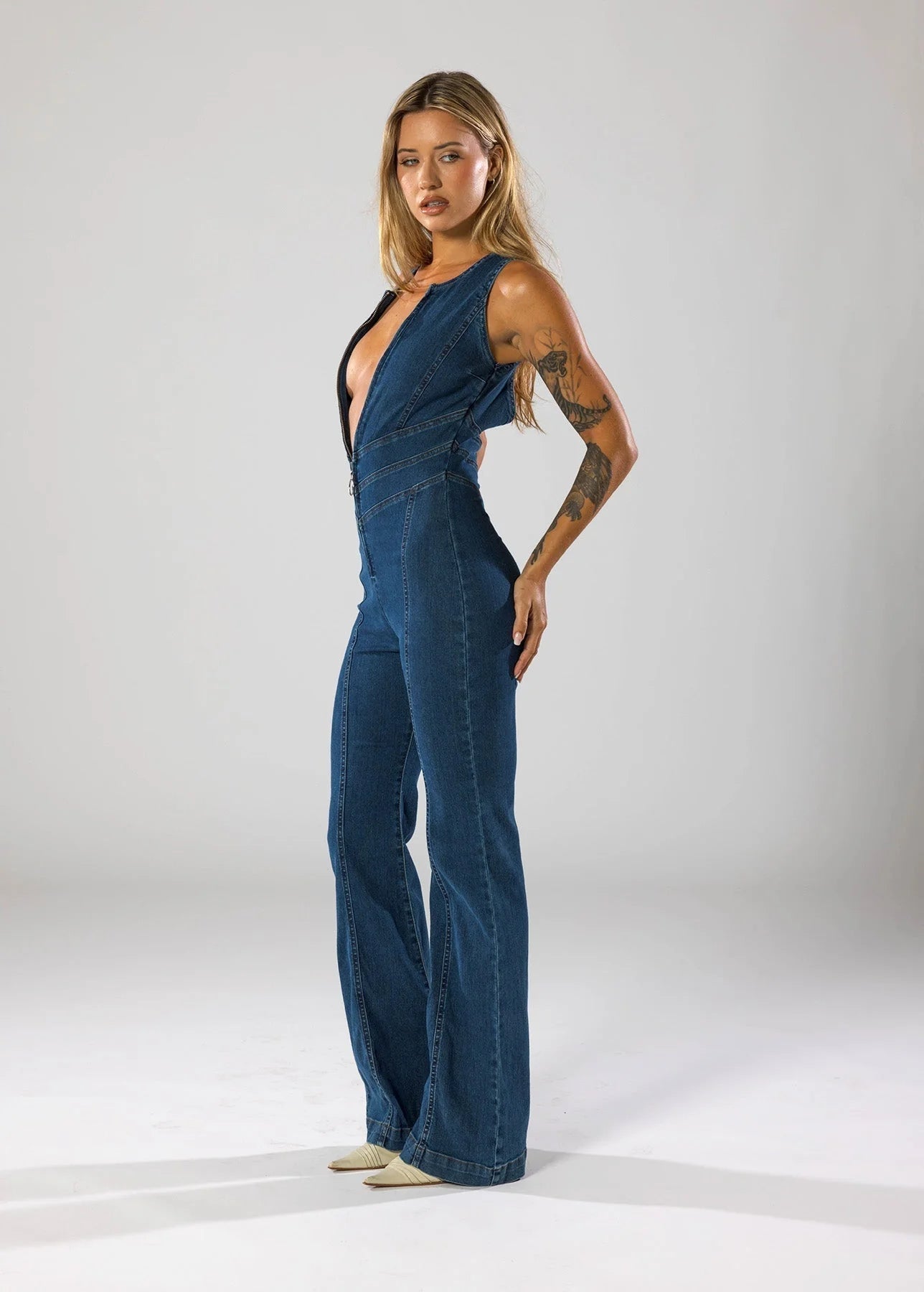 Ciao | Denim Jumpsuit Met Hartvormige Uitsnede
