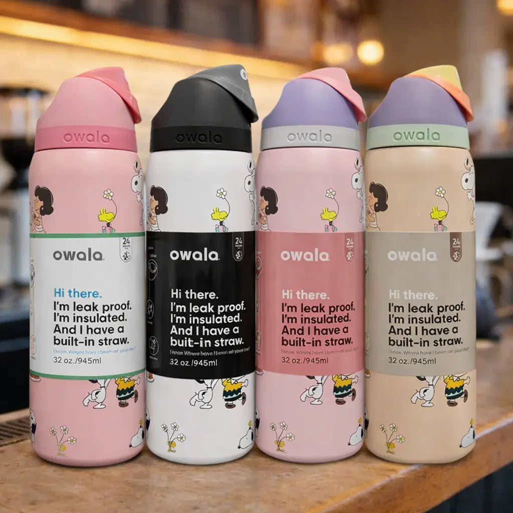 Owala Freesip 32Oz Insulated Water Bottle – Stainless Steel, Leakproof Flip Lock Lid, BPA Free, Keeps Drinks Cold 24H Hot 12H, Reusable Sports Travel Gym Bottle with Built-In Straw Design