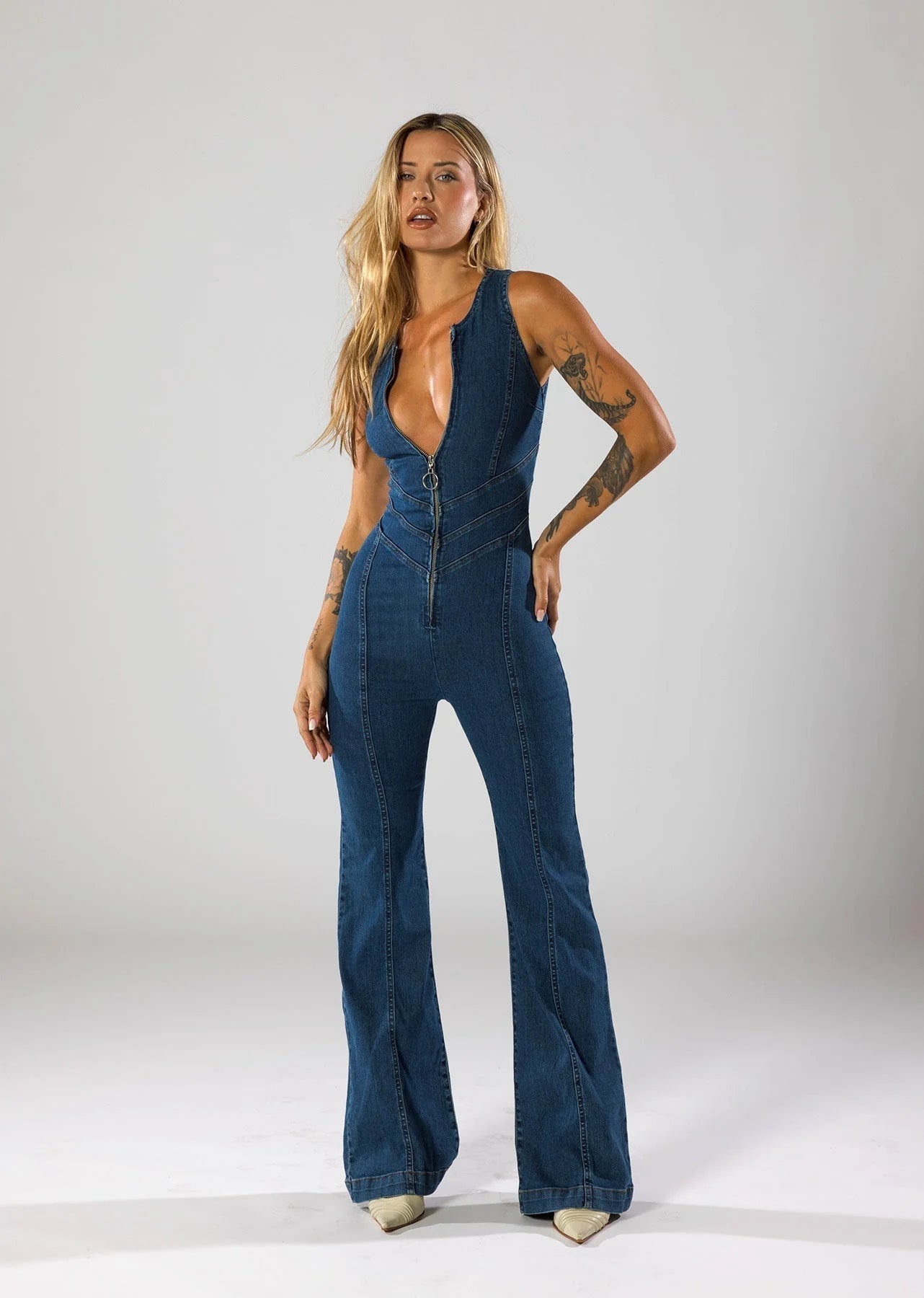 Ciao | Denim Jumpsuit Met Hartvormige Uitsnede