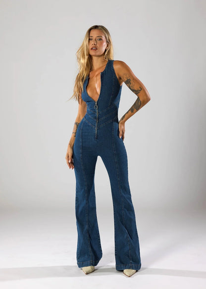 Ciao | Denim Jumpsuit Met Hartvormige Uitsnede
