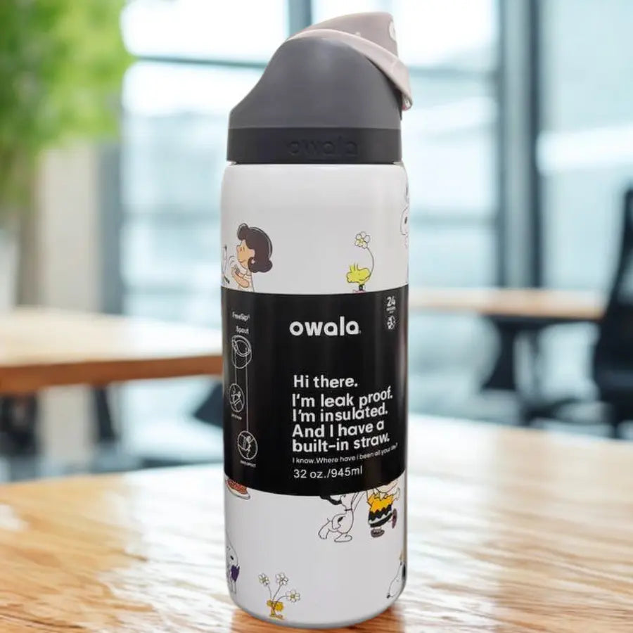 Owala Freesip 32Oz Insulated Water Bottle – Stainless Steel, Leakproof Flip Lock Lid, BPA Free, Keeps Drinks Cold 24H Hot 12H, Reusable Sports Travel Gym Bottle with Built-In Straw Design