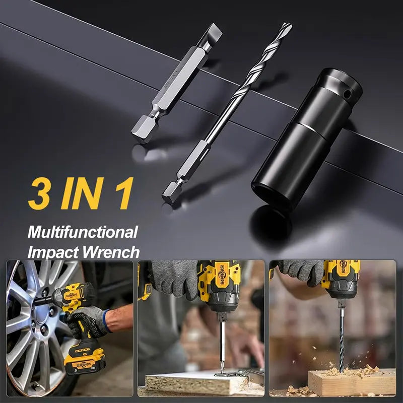 Suitable for 20V Batteries, Cordless 450N High-Torque Impact Wrench. 3000 RPM, Brushless Motor, 450 Lb., Tool Only, Battery Not Included. Suitable for Heavy Machinery and Automotive Repair.
