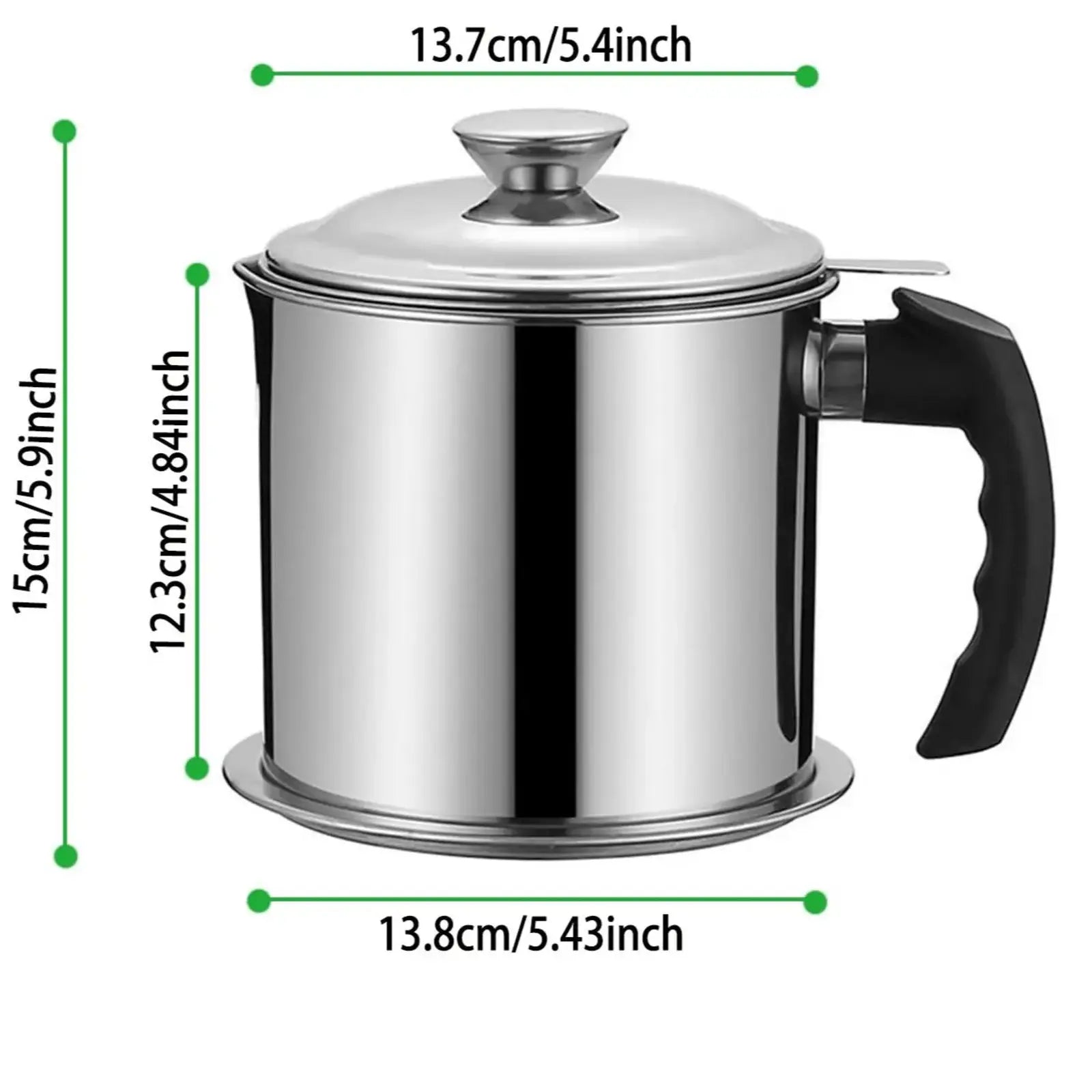 Stainless Steel Oil Pot, Kitchen Oil Dispenser with Tray and Lid, Olive Oil Dispenser, Oil Drip Drainer, Bacon Grease Container, Kitchen Gadget