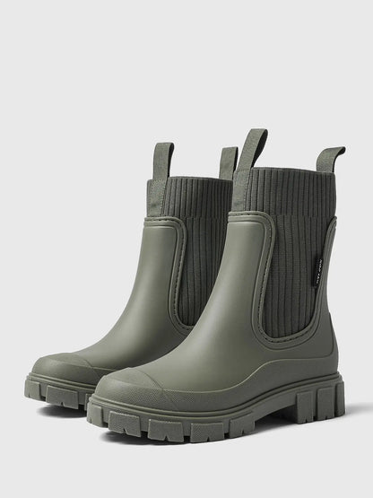 Women'S Solid Color Waterproof Rain Boots, Women Shoes, 2024 New Style Fashionable round Toe Boots for Outdoor Wear, Non-Slip Rain Boots for Women & Girls, Casual Boots
