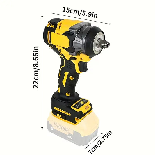 Suitable for 20V Batteries, Cordless 450N High-Torque Impact Wrench. 3000 RPM, Brushless Motor, 450 Lb., Tool Only, Battery Not Included. Suitable for Heavy Machinery and Automotive Repair.