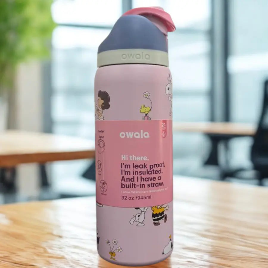 Owala Freesip 32Oz Insulated Water Bottle – Stainless Steel, Leakproof Flip Lock Lid, BPA Free, Keeps Drinks Cold 24H Hot 12H, Reusable Sports Travel Gym Bottle with Built-In Straw Design