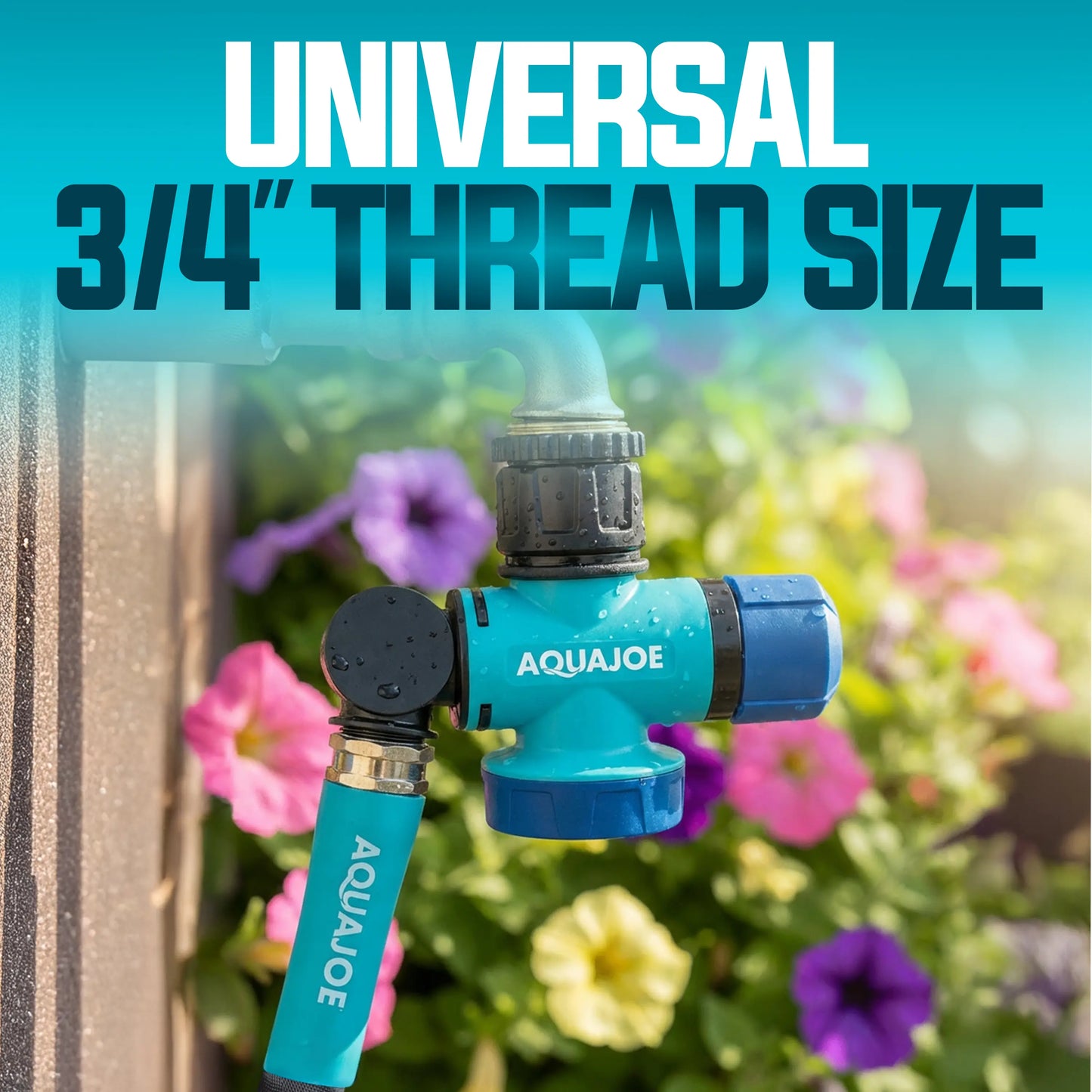 AQUA JOE Multi-Function Outdoor Faucet and Garden Hose Tap Connector
