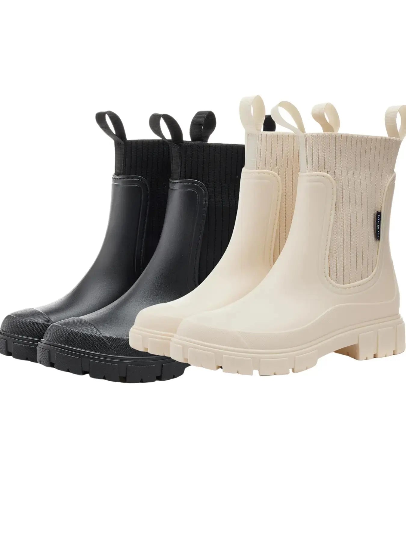 Women'S Solid Color Waterproof Rain Boots, Women Shoes, 2024 New Style Fashionable round Toe Boots for Outdoor Wear, Non-Slip Rain Boots for Women & Girls, Casual Boots