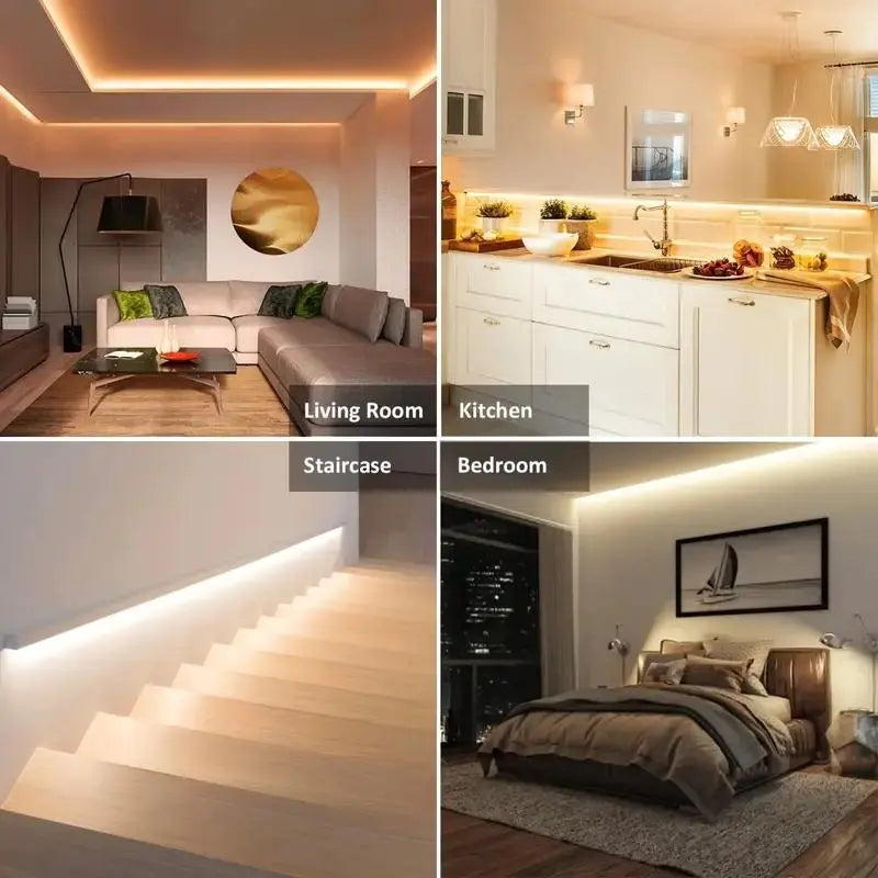Motion-Sensor LED Strip Light, Battery-Powered Under-Cabinet Light Strip for Bedroom, Kitchen, Basement, Trunk or Counter (Batteries Not Included)